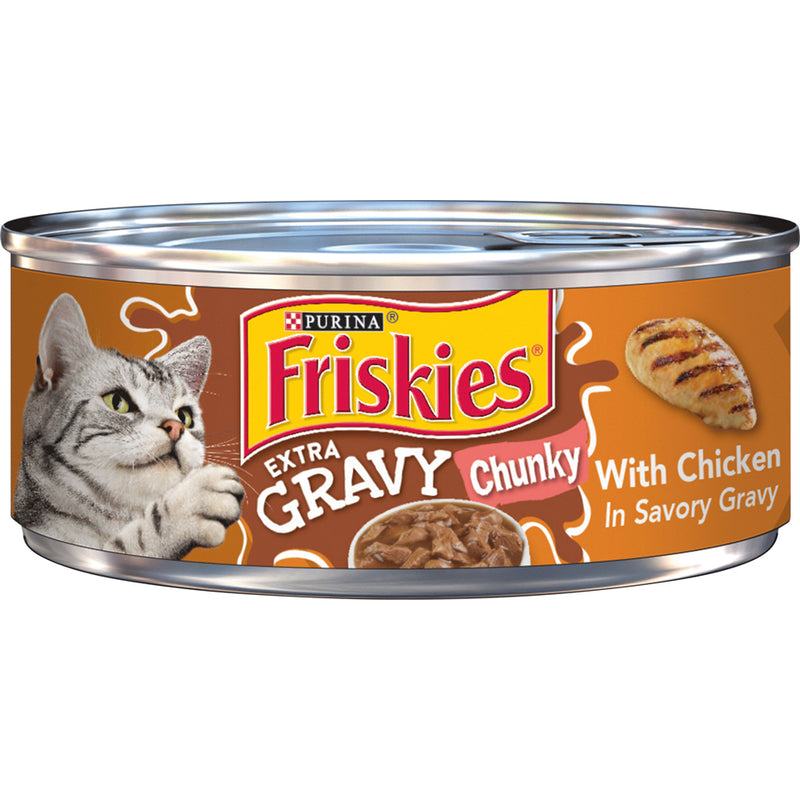 Friskies Extra Gravy Chunky With Chicken In Savory Gravy Wet Cat Food 156g