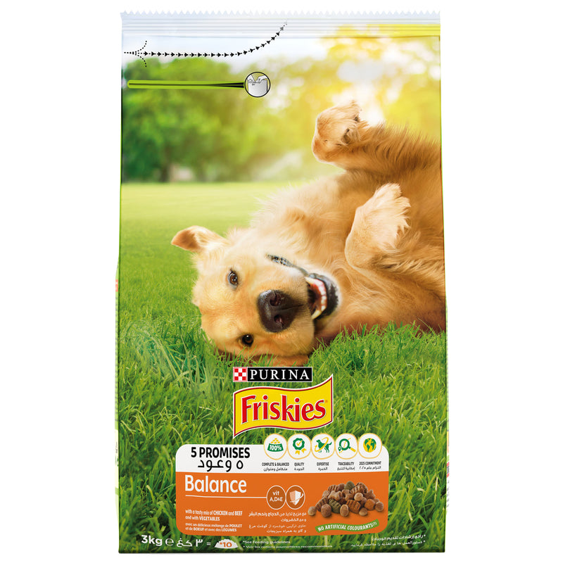 Purina FRISKIES BALANCE Dog Food with Chicken and Vegetables 3kg