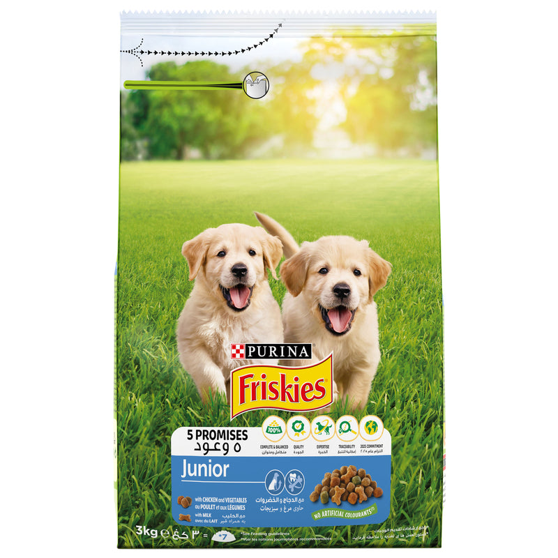 Purina FRISKIES JUNIOR Dog Food with Chicken and Vegetables 3kg