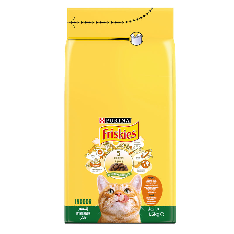 Purina Friskies¨ Indoor for Indoor cats with Chicken and Vegetables Cat dry Food 1.5Kg