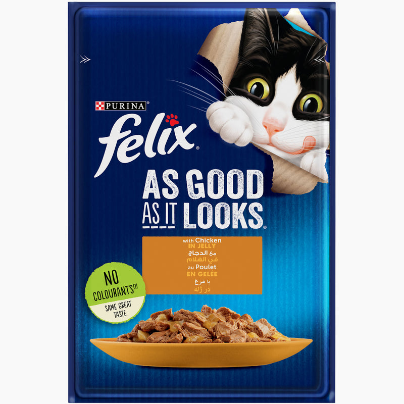 PURINA FELIX As Good as it Looks Chicken in Jelly Wet Cat Food Pouch 85g