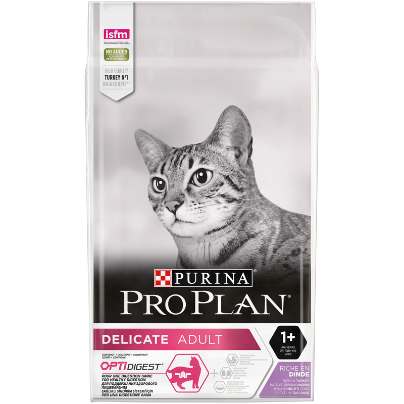 PURINA PRO PLAN  Delicate Adult -OPTIDIGEST- Rich in Turkey Dry Cat Food - 10 KG